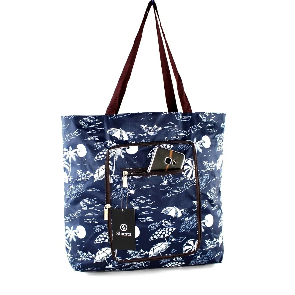 Foldable Tote Bag for Women-Top zipper Closure Premium Quality Lightweight NEW